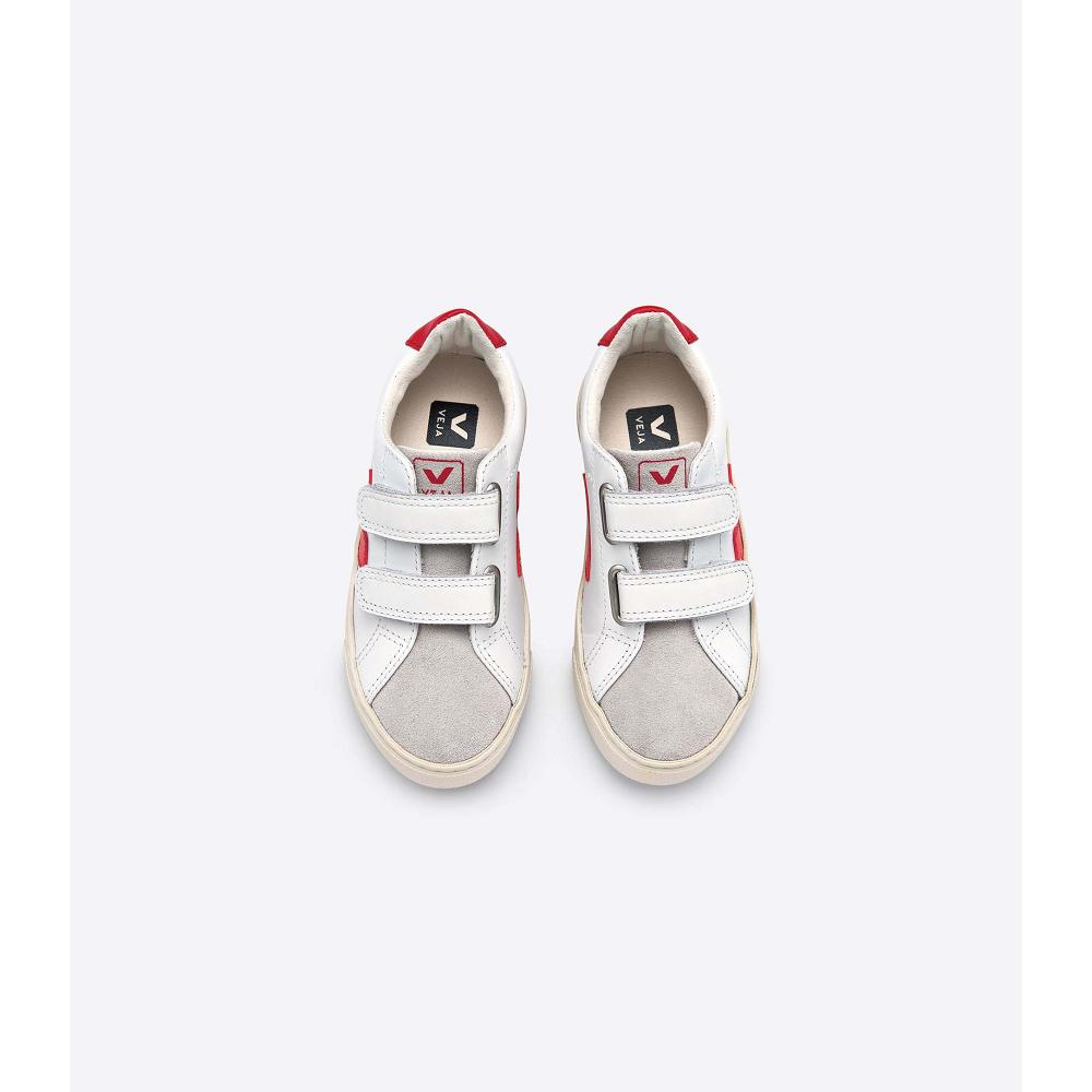 Veja ESPLAR LEATHER Sneakers Kinderen White/Red | BE 811ILH